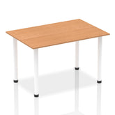 Impulse 1400mm Straight Table Oak Top White Post Leg I003685 DD